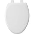 Mayfair Lannon Elongated Enameled Wood Toilet Seat White Slow-Close